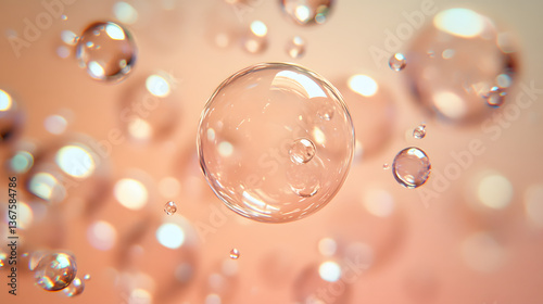 Wallpaper Mural bubble, water, glass, ball, bubbles, soap, sphere, light, transparent, pink, air, liquid, sky, round, circle, drop, reflection, illustration, blue, vector, art, color, wet, design, shiny Torontodigital.ca