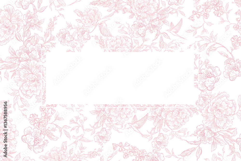 Tender Floral pink card, Elegant Line Art design Tender Floral pink card, Elegant Line Art design