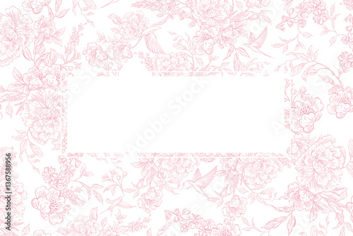 Wallpaper Mural Tender  Floral pink card, Elegant Line Art design Torontodigital.ca