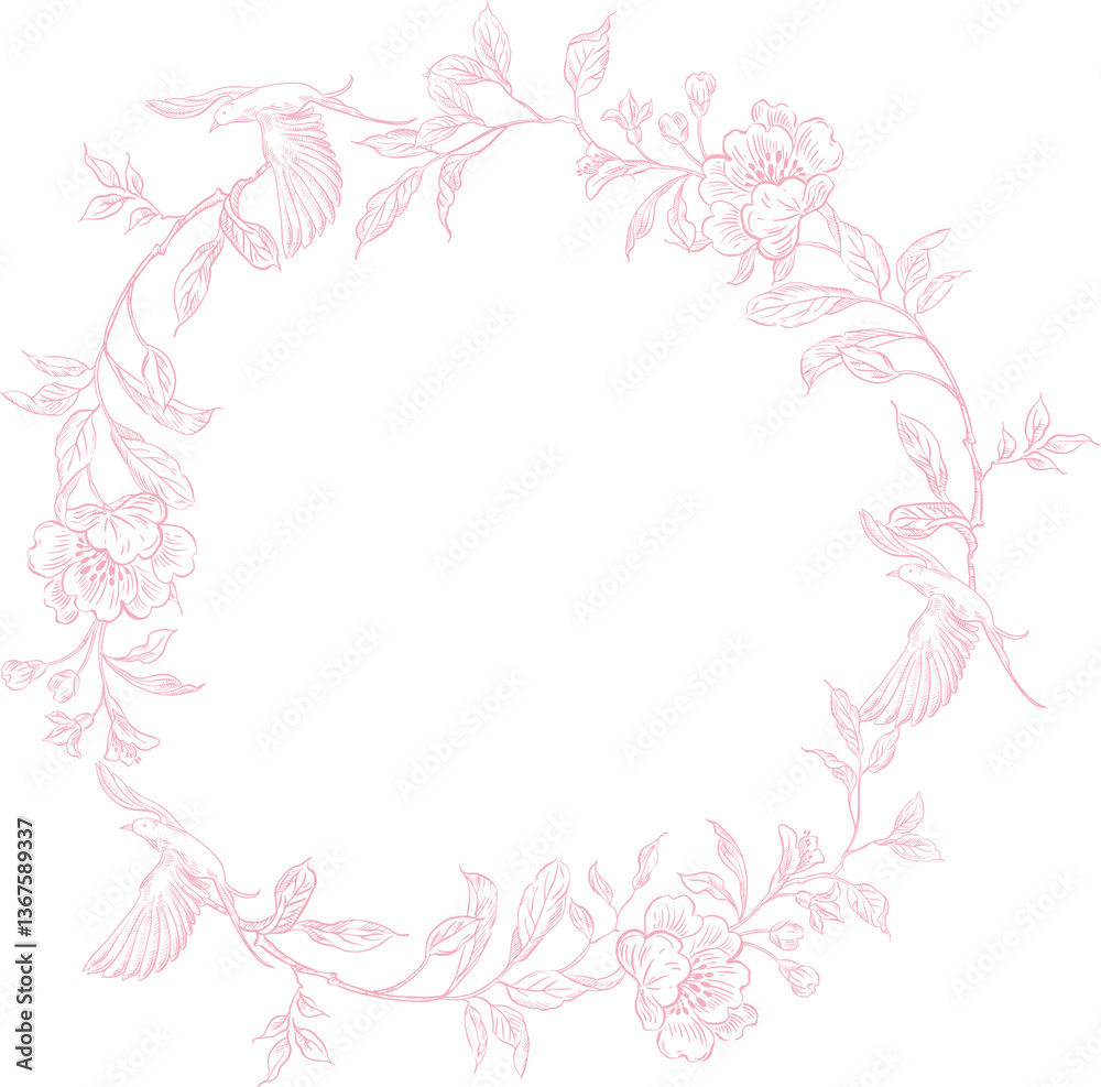 Tender Floral pink seamless pattern, Elegant Line Art design Tender Floral pink seamless pattern, Elegant Line Art design