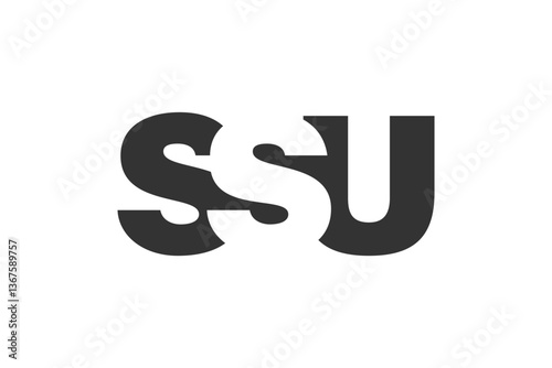 SSU logo design. Initial letter S S U bold font style for tech startups, consulting, corporate branding. Creative company name, headlines typography identity, trendy logotype.