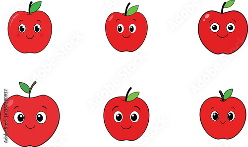 Cute honeycrisp apple cartoon vector