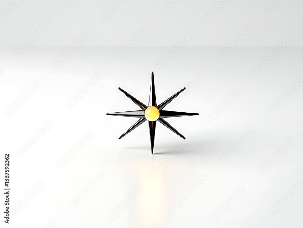compass 3D, glowing needle compass 3D, glowing needle