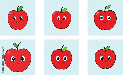 Cute honeycrisp apple cartoon vector