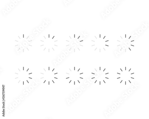 Collection Loading bar status icon. Vector illustration. Set of vector loaded icons. Download progress. Donload or Upload.