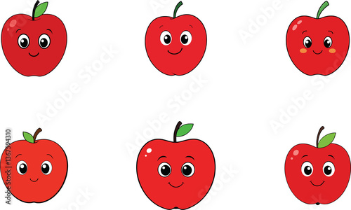 Cute honeycrisp apple cartoon vector
