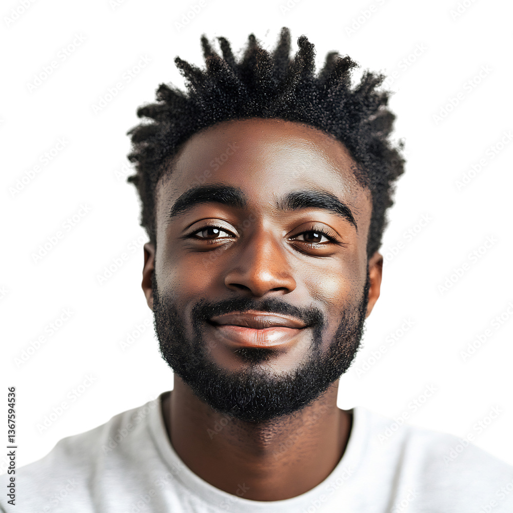 Fototapeta premium A Man with Affectionate Expression and Dreadlocks Isolated on Transparent Background