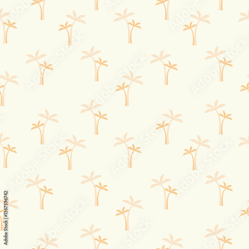 stylized palm trees on white background seamless pattern