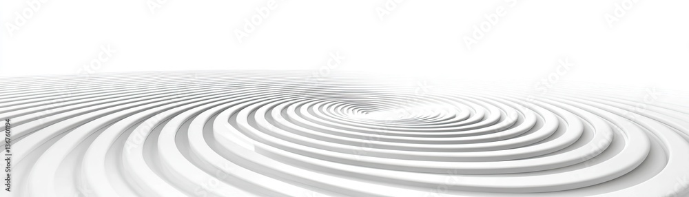 Fototapeta premium Elegant white ripple patterns minimalist art digital artwork modern design aesthetic view serene concept