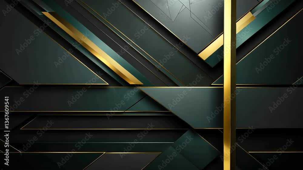 Abstract geometric pattern, dark teal and gold accents Abstract geometric pattern, dark teal and gold accents