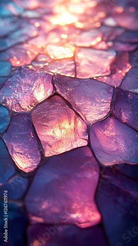 Close-Up of Colorful Translucent Stones with a Shimmering Mosaic Effect