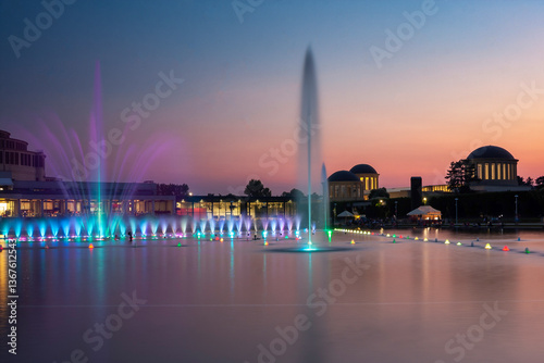 Multimedia fountain in Wrocław.