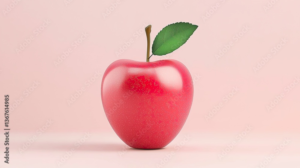 Obraz premium Vibrant red apple studio setting food photography minimalist style close-up freshness concept