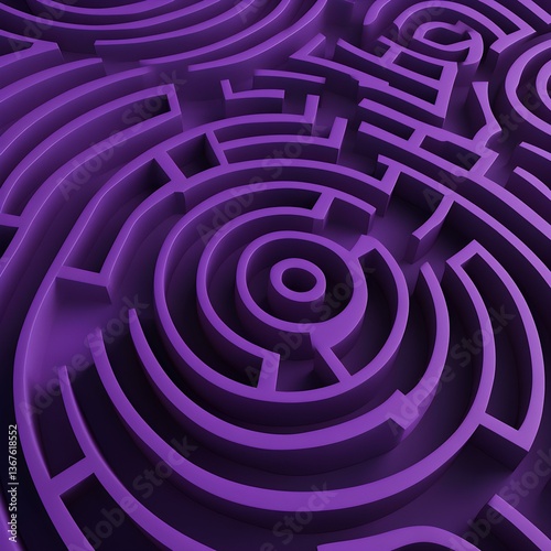 Purple 3D Render with Fluid Design