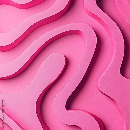 Pink 3D Render with Fluid Design