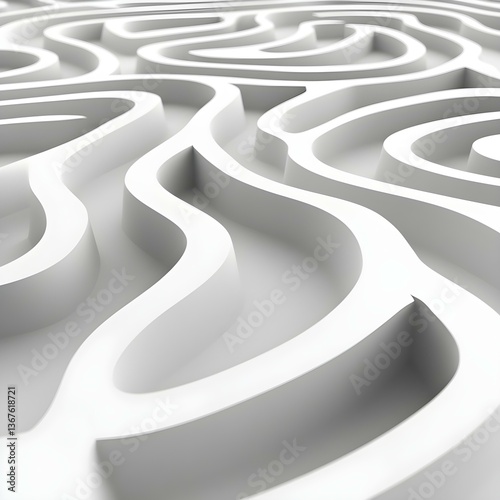 White 3D Render with Fluid Design