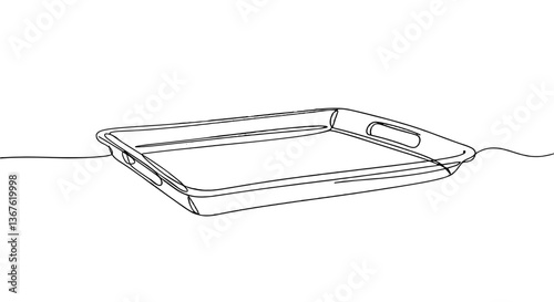 Simple tray outline illustration on a white background  
