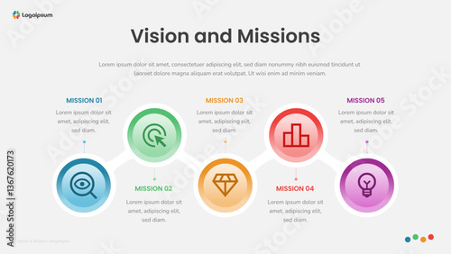 Vision and Missions Infographic Slide Template 