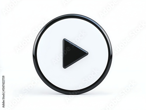 play button 3D promotional video icon
