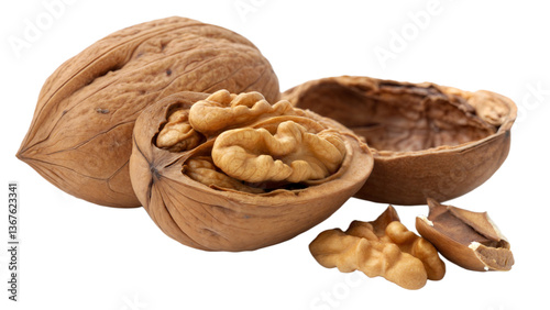 walnuts isolated on white background