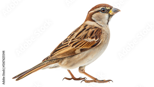 sparrow isolated on white background