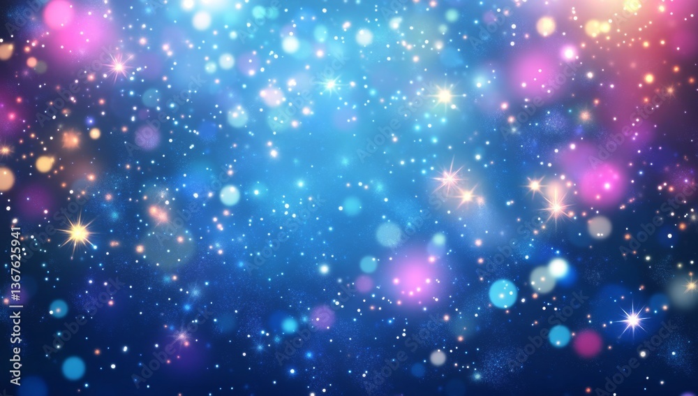 Festive, sparkling bokeh lights, night sky background, for use in celebration design Festive, sparkling bokeh lights, night sky background, for use in celebration design