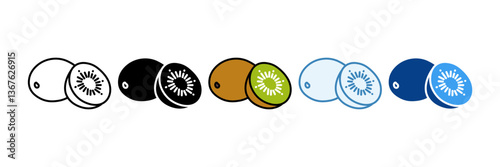 Kiwifruit  Icon Set Multiple Style Collection