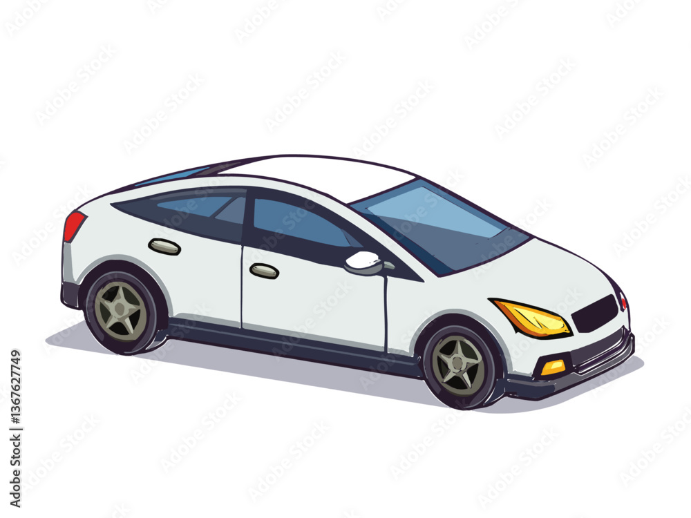 Naklejka premium White electric car