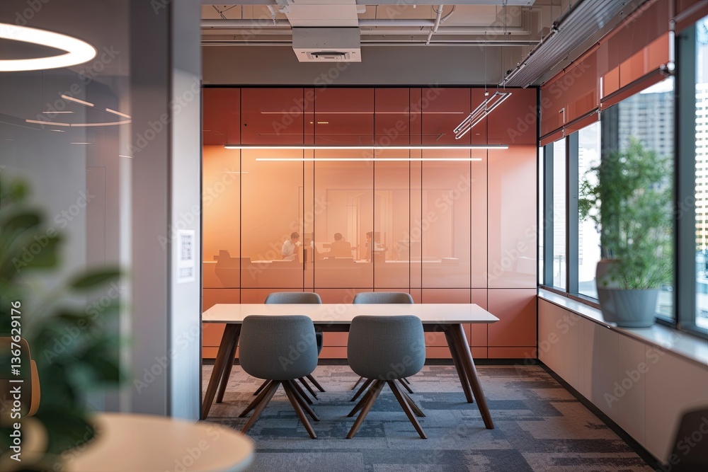 Fototapeta premium Innovative Collaborative Meeting Space with Enhanced Design and Functionality