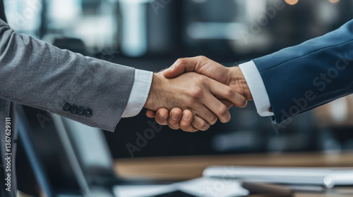 Isometric B2B sales method. Partners shaking hands. Successful entrepreneurs. Data and key performance indicators for business intelligence analytics