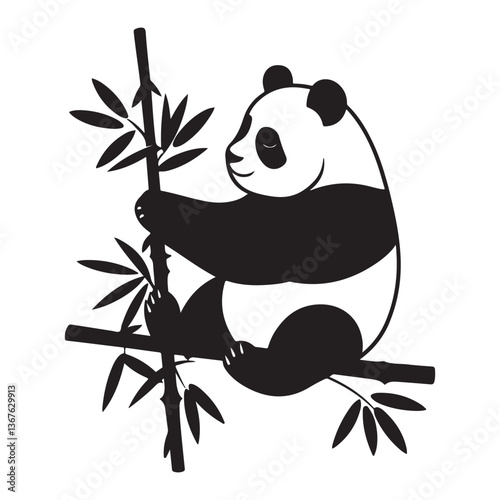 panda with bamboo