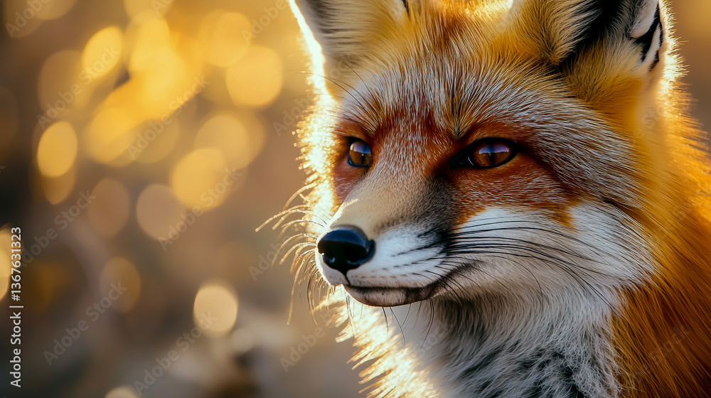 Fototapeta premium Fox portrait wildlife animal nature photography orange fur cute wild mammal canine close up face eyes 