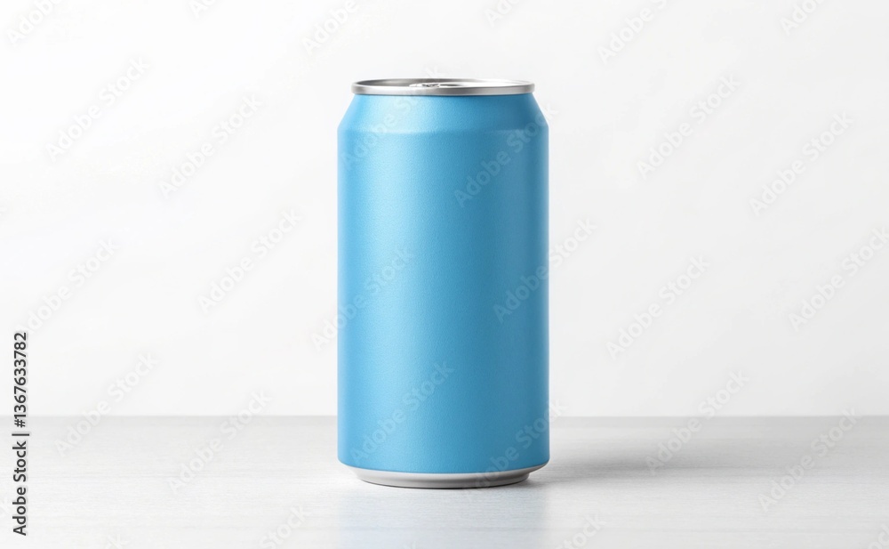 Aluminum blue drink can, Blank can for mockup Aluminum blue drink can, Blank can for mockup