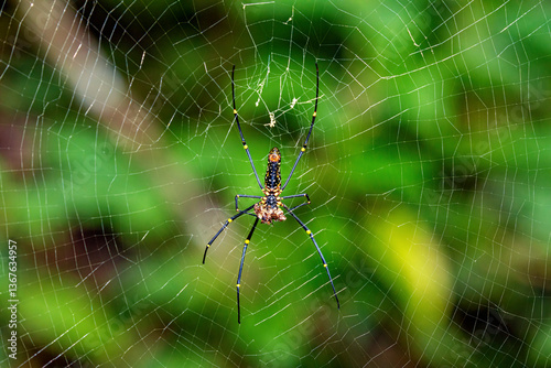 Silk spider Nephila in the rainforest of Sinharaja Forest of Sri Lanka photo