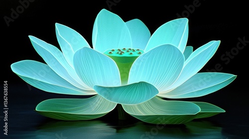 Radiant Blue Lotus Flower with Ethereal Glow