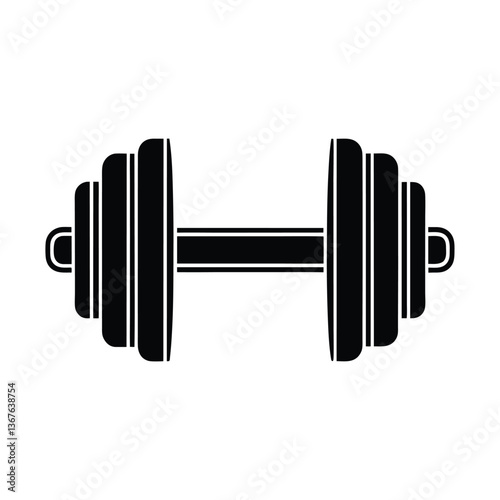 dumbbell vector on white background
