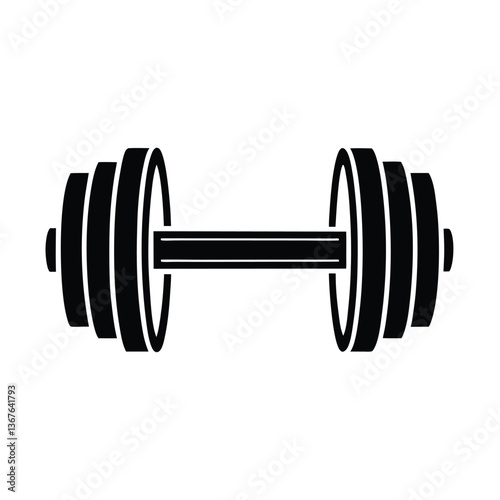 dumbbell vector on white background