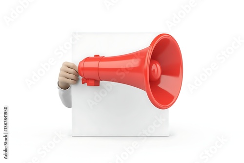 3D CMO holding marketing campaign board isolated photo