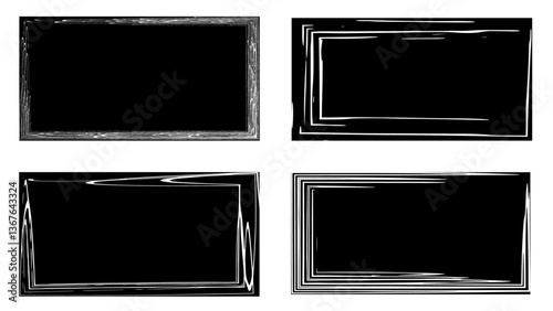 Grunge textured banner with rough edges. Frame Speckled texture. Overlay grunge texture . Simply place texture over any object to create grunge effect . Banner with scratched surface for your design.