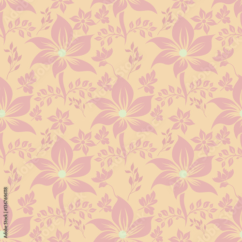 Wallpaper Mural seamless pattern with flowers,design for fabric Ethnic, tile, carpet, vector, illustration vector Torontodigital.ca
