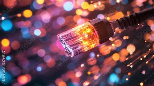 Fibre optics carrying data through the internet.