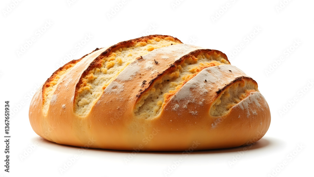 Freshly Baked Artisan Bread with Golden Crust and Flour Dusting Freshly Baked Artisan Bread with Golden Crust and Flour Dusting