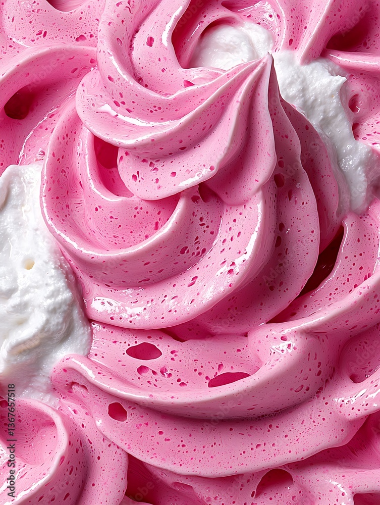 Pink Whipped Cream Texture Closeup Pink Whipped Cream Texture Closeup