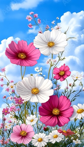 Sky Blooming Cosmos