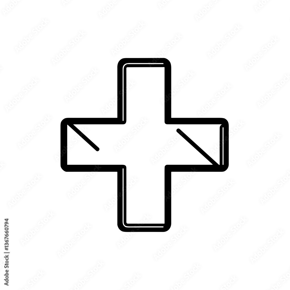 Medical Cross Icon in Minimalist Style Medical Cross Icon in Minimalist Style