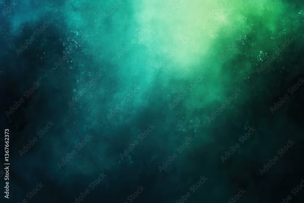 Fototapeta premium Dark green-blue glowing gradient background with subtle noise texture, perfect for a webpage header banner