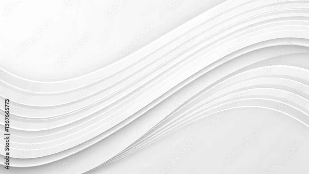 Abstract white background with waves and lines, featuring a stack of pages, design elements, and textures, creating a clean and modern look for business or media publications Abstract white background with waves and lines, featuring a stack of pages, design elements, and textures, creating a clean and modern look for business or media publications