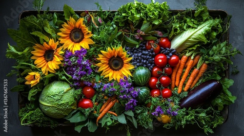Wallpaper Mural A garden vegetable creation formed into a bouquet shape and captured in a photo Torontodigital.ca