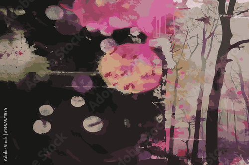 Texture, Grunge art, background, collage, pink and black, sepia, photo, painted, abstract, experimental, glitch, artistic, backdrop, creative, artwork, set with elements, flower, weird, creepy, horror