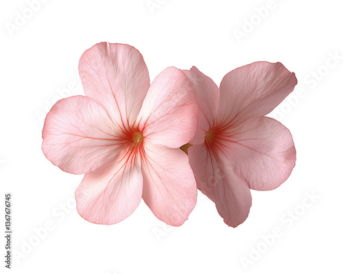 Two Pink Flowers Isolated on Transparent Background PNG Image